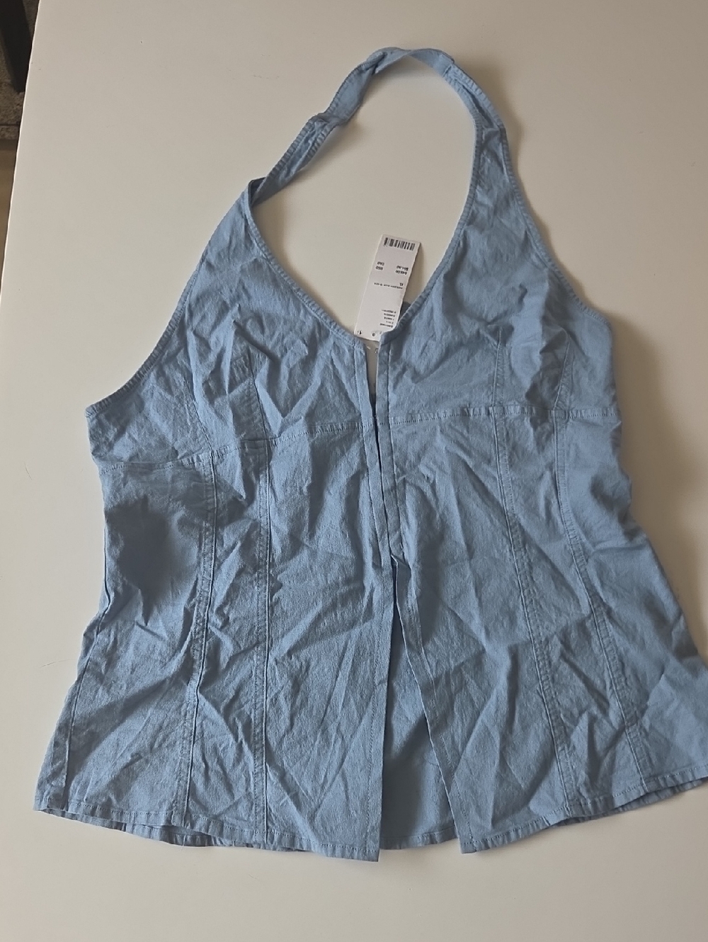 Urban Outfitters Vest Top Ashleigh Blue Linen Blend Sz XL NWT - Picture 4 of 16